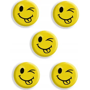 Sada MAGNETŮ NA TABULI Kancelářské Magnety Žluté Smajlíky 5 Kusů