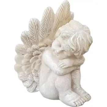 Smuteční dekorace Anděl sedící velký 10 x 8 smuteční dekorace figurka polystone