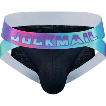 Slipy Pánské síťované slipy Jockmail neonové TANGA - XXL