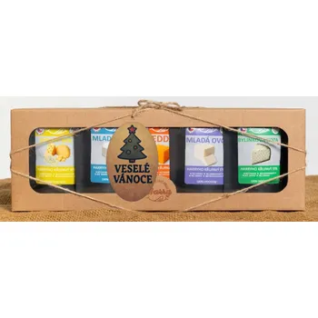 Dárková krabička Dárková sada 5 druhů lyo sýrů MIX veselé vánoce stromeček