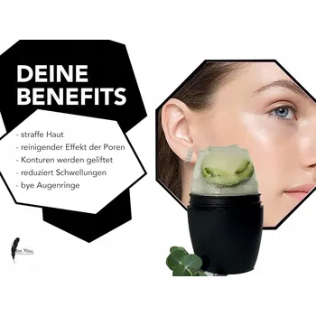 Masážní přístroj LED OVÝ MASÁŽNÍ PŘÍSTROJ VÁLEČEK NA OBLIČEJ CHLADÍCÍ LIFTINGUJÍCÍ ČERNÝ