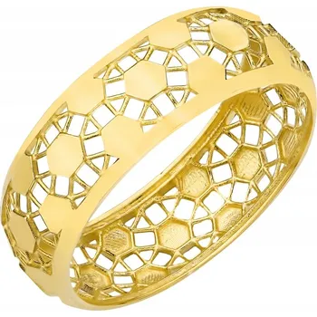 Prsten ZLATÝ PRSTÝNEK PRSTEN pr. 585 Ažurový Geometrický Síť 14k vel. 17