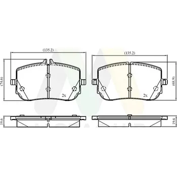 Brzdová destička Sada brzdových destiček, vždy 4 kusy v sadě MOTAQUIP LVXL2071