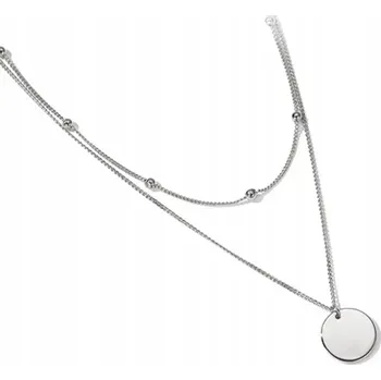 Náhrdelník Náhrdelník řetízek s destičkou, ocelový, dvojitý
