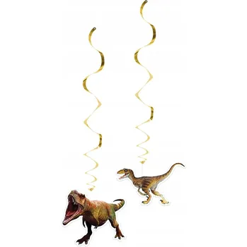 Party dekorace Závěsná dekorace spirály T-Rex Dinosauři 2ks