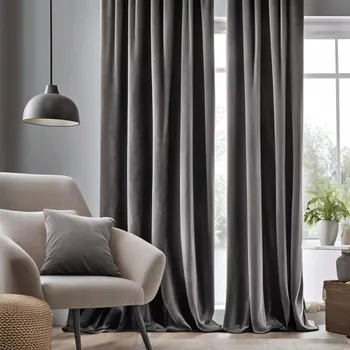 Obraz Metrážní látka Velur Milandi ocelová 300 cm