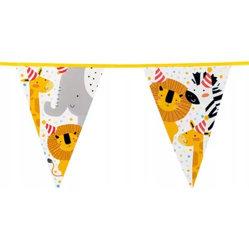 Safari vlajkový banner 600 cm Girlanda Zvířata