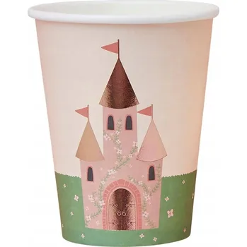 Party nádobí Kelímky Princesse Princezna zámek Palác 250 ml 9.5 cm x 8 cm
