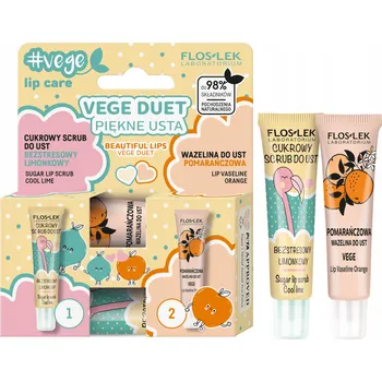 Péče o rty Vege péče o rty VEGE DUET Krásné rty (Cukrový peeling + vazelína) - Floslek