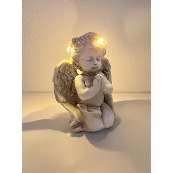 Smuteční dekorace Dušičky dekorace anděl s LED světýlkem