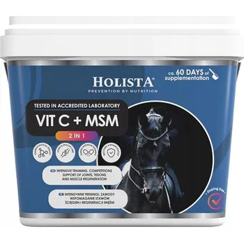 Doplněk 2v1 pro koně HolistaEquine VIT C + MSM klouby Kyselina Askorbová 1kg