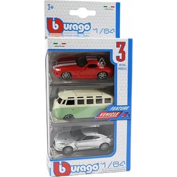 autíčko SADA AUTÍČEK BBURAGO 1:64 RŮZNÉ SADY