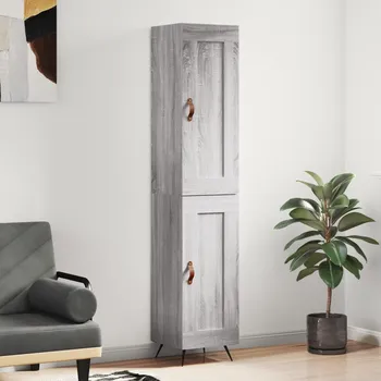 Příborník a kredenc zahrada-XL Skříň highboard šedá sonoma 34,5 x 34 x 180 cm kompozitní dřevo 3200431