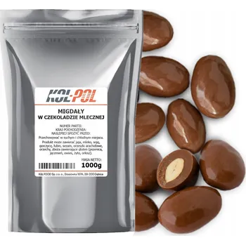 Mandle v mléčné čokoládě 1kg Pražené mandle vysoké kvality Kol-Pol