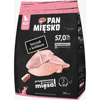 Krmivo pro kočku Suché krmivo pro koťata Pan Mięsko KUŘE s KRÁLÍKEM 400 g XS kotě