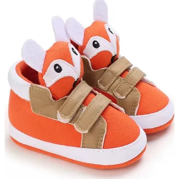 Dětská sálová obuv Capáčky podzimní kotníčkové liška Věk: 0-6M, Barva: Oranžová