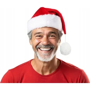 Pokrývka hlavy PLYŠOVÁ ČEPICE SANTA CLAUSE DOPLNĚK KE KOSTÝMU 31x41cm NW-CZMK GODAN