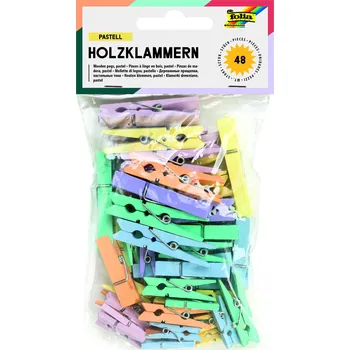 Folia Bringmann Dřevěné kolíčky - 48 ks - výběr barev Barva: Pastelový mix