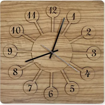 Hodiny "Růžice" Dřevěné hodiny 40x40cm provedení povrchu: dub světlý