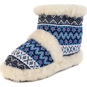 Dámské pantofle Bačkory z ovčí vlny modré Velikost: 38/39