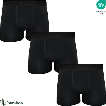 Trenýrky BENYSON 3-PACK Bambusových černých pánských boxerek BENY-7020 Barva/Velikost: černá / L/XL