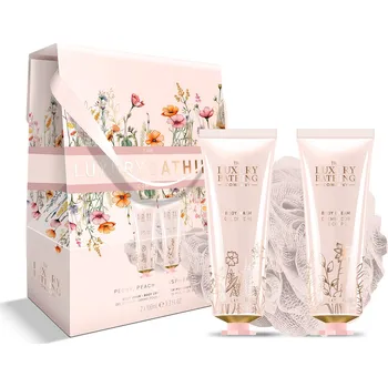 Kosmetická sada Grace Cole – Peony, Peach & Raspberry, sada s péčí o tělo, 3 ks
