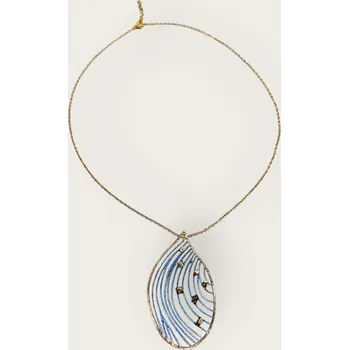 Souprava šperků Tina Kotsoni Náhrdelník Abstraktní list Barva: Bleděmodrá