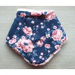 AMÁLKA Zateplený šátek na krk, tmavě modrý s květy