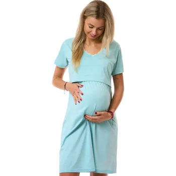 Dámská noční košile Diskrétní kojící košilka do porodnice modrá 1C4159 modrá l