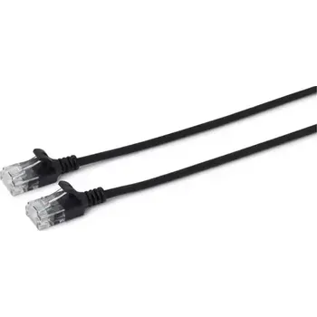 Síťový kabel MicroConnect CAT6a U/UTP SLIM 7.5m černá (V-UTP6A075S-SLIM)