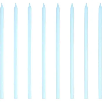 Dortová svíčka Svíčky dortové modré dlouhé 15 cm 8 ks