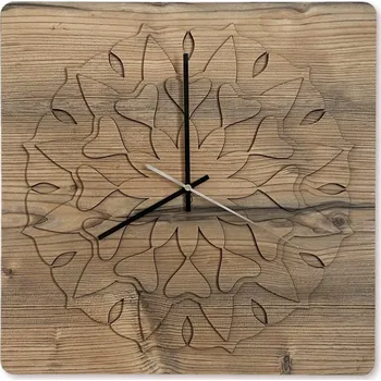 Hodiny "Mandala" Dřevěné hodiny 40x40cm provedení povrchu: dub světlý