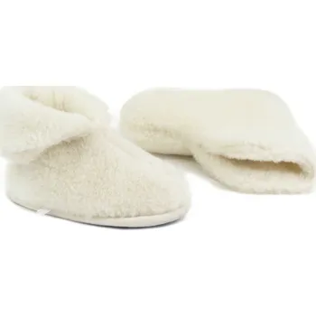 Dámské pantofle Televizní bačkory z kašmíru a ovčí vlny, přírodní bílá Velikost: 39/40