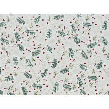 Bavlněná látka Větvičky vánoční