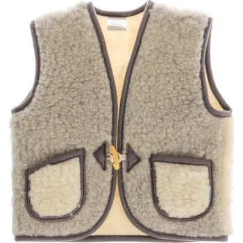 Kojenecká bunda Dětská vesta 100% ovčí merino, šedá Velikost: 5-7 let