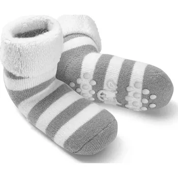 Kojenecká souprava Fellhof Dětské protiskluzové ponožky z alpaky, ABS stopper Barva: šedá, Velikost: 19-22