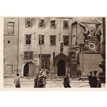 Stará Pohlednice Zpuštošený orloj na staroměstské radnici, RARITA !