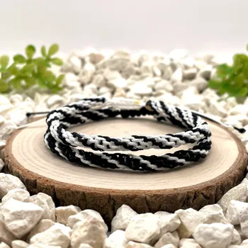 Náramek Certom Pletené náramky přátelství černo-bílý & bílo-černý 0367