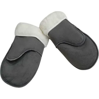 Rukavice Velurové palčáky zateplené merino vlnou, grafit Velikost: S