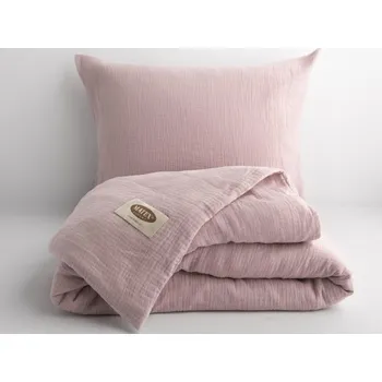 Povlečení Mušelínové povlečení růžové premium 140x200 + 70x90 cm