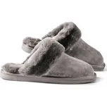Fellhof Pohodlné dámské kožené pantofle s jehněčí vlnou Barva: šedá, Velikost: 40