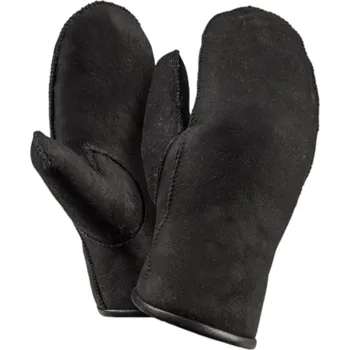 Rukavice Fellhof Semišové unisex palčáky zateplené merino vlnou Barva: černá, Velikost: 10 (pánská velikost)