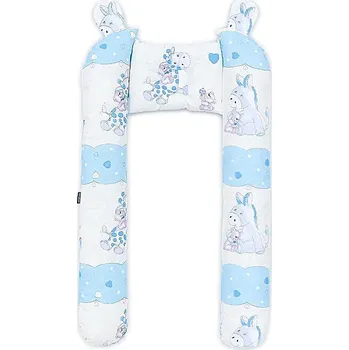 Hnízdečko pro miminko Chránič do postýlky/kočárku s polštářkem, modrá srdíčka