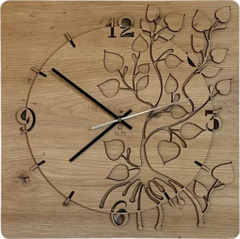 Hodiny "Lípa" Dřevěné hodiny 40x40cm provedení povrchu: dub světlý