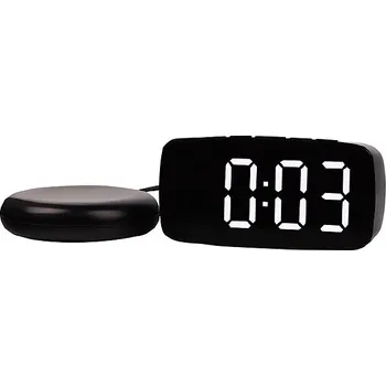 Budík Verk 27443 LED Digitální vibrační budík s teploměrem, černý