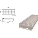 Pozinkovaný schodišťový stupeň lisovaný 600x240 mm, oko 30x30 mm