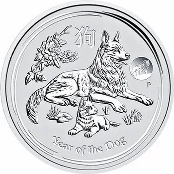 ROK PSA 2018 Lunární série II. coin Year of the Dog Privy Mark – 1 oz stříbrná mince
