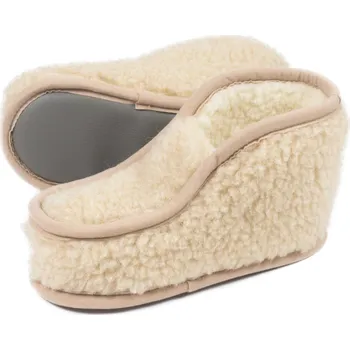 Dámské pantofle Bačkory z merino ovčí vlny, béžové Velikost: 43/44