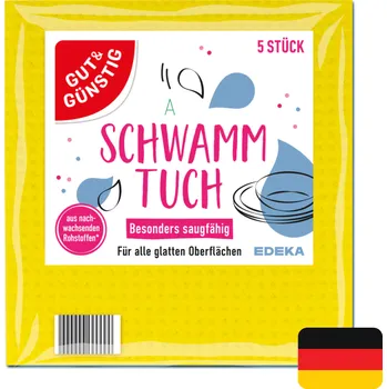 Utěrka Gut & Günstig houbové utěrky 5 ks (Dovoz: Německo)