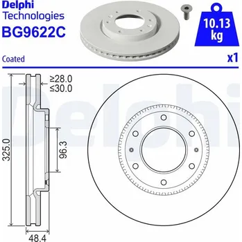Brzdový kotouč Brzdový kotouč DELPHI BG9622C